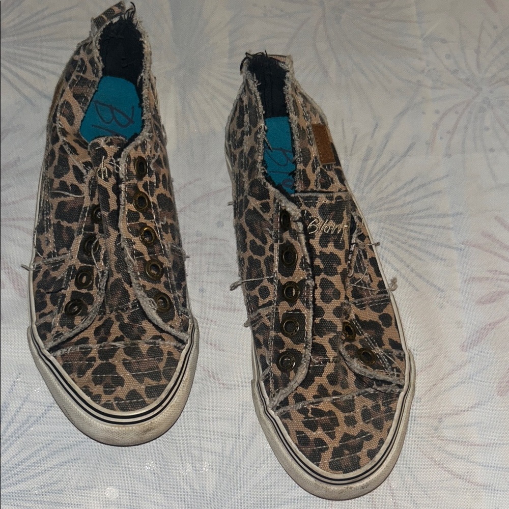 Brown and Black Low-Top Sneakers with Animal Print